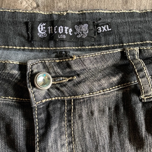 EUC Encore Black Distressed Style Skinny Jeans - Picture 2 of 8